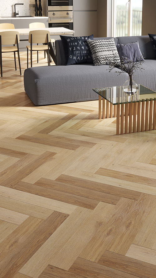 Herringbone Parquet Impervia Natrual Oak